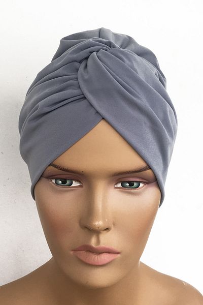 Vera Women's Gray Bonnet Ready-made Rose Knot Scarf