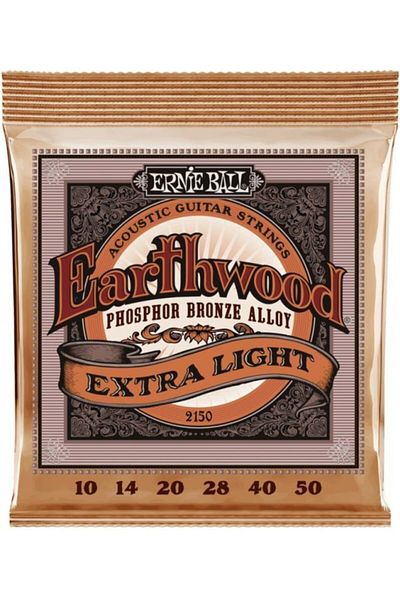 Ernie Ball P02150 - Earthwood Extra Light Phosphor Bronze Acoustic Guitar String.10-.50