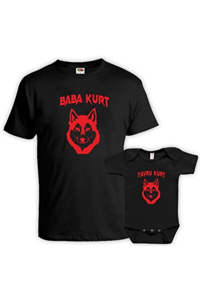venüsdijital تيشيرت أسود من الأب وولف بيبي وولف (يمكن الجمع بين الأب والابن، الأسعار منفصلة)