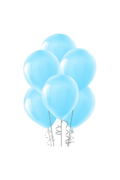 E Elmas Blue Pastel Balloon Birthday Balloon (10 Pieces-30cm)