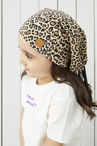 Babygiz Girl's Brown Leopard Patterned Beret