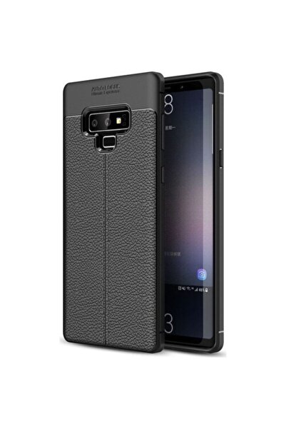 Fibaks Samsung Galaxy Note 9 Uyumlu Kılıf Armor Deri Görünümlü Yüksek Kalite Silikon Niss