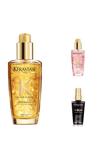 Kerastase Elixir Huile Rose 100 ml+Elixir Ultime Saç Bakım Yağı 100ml+Chronologiste Parfum En Huile 50 ml