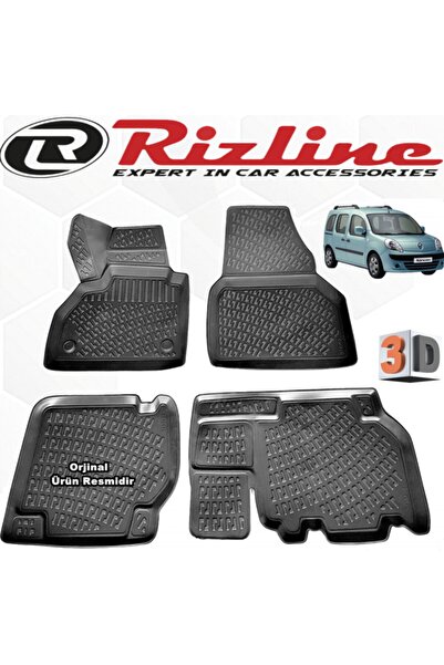 Rizline Renault Kangoo 2 3d Paspas Havuzlu 2008 - 2014 Arası Siyah 4 Parça Set
