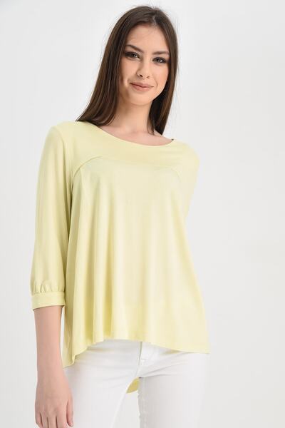 Hanna's by Hanna Darsa Women's Yellow Robe Knitted Blouse with Cuffs and Sleeves Hn1259