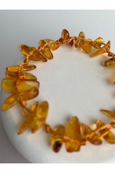 Tesbihci Efendi Adult Necklace and Bracelet Set - Drop Amber, 46-48 cm, 18-19