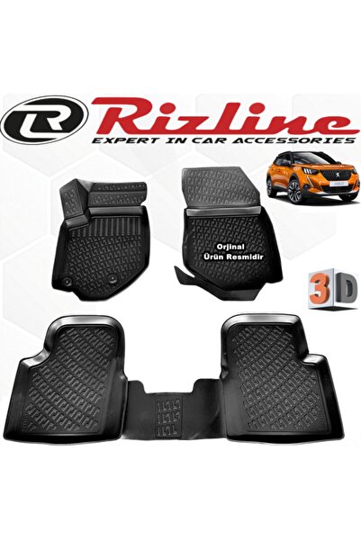 Rizline Peugeot 2008 3d Paspas Havuzlu 2020 Sonrası Siyah 4 Parça Set BENZİN/...
