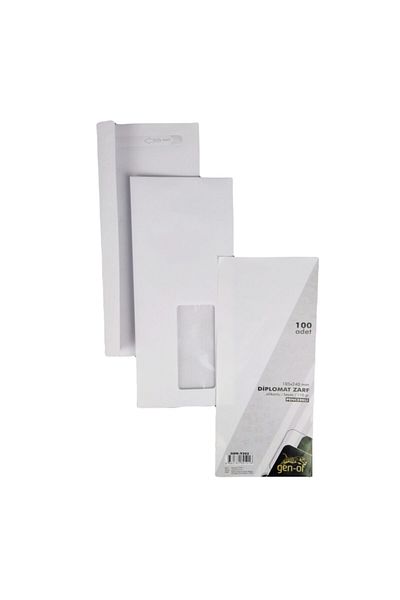Gen-Of Windowed Diplomat Envelope Silicone 105x240 Mm 110 Gr 500 Pieces White