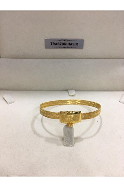 Altuntaş Gold&Silver Gümüş 3 Sıra Hasır Tokalı Altın Kaplama Trabzon Hasırı