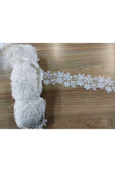 DUAYEN Güpür Dantel Fisto Çiçekli Ara Desen 2 Metre