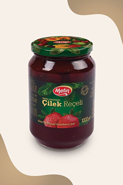 METIN Çilek Reçeli 1000 Gr Cam Kavanoz