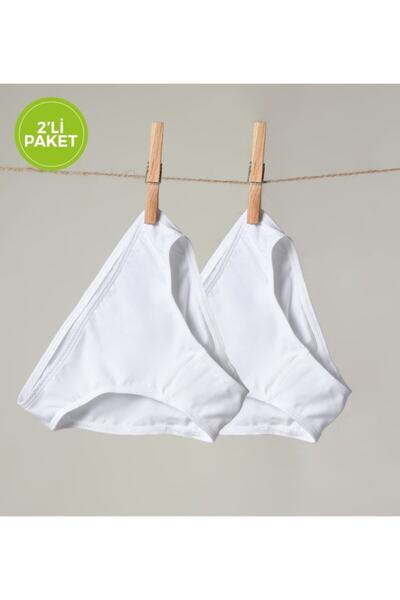 Blackspade Kız Çocuk Organik Külot 2'li Paket 1195 - Beyaz