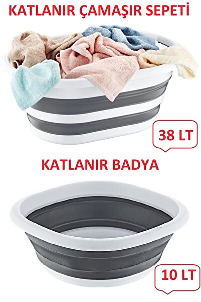 İntekcity Mega Katlanır Sepet (38 Lt) & Katlanır Badya (10 Lt)