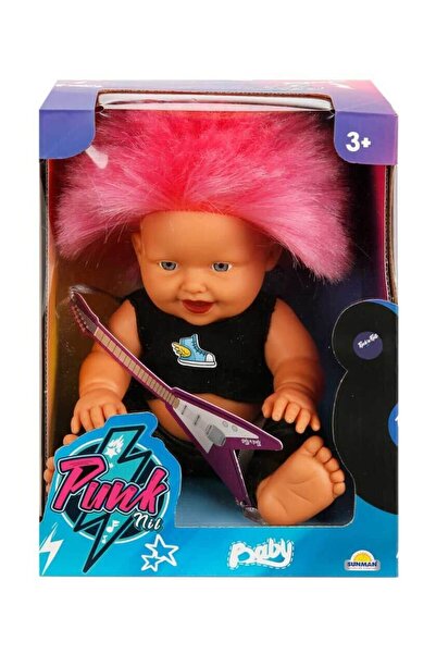Genel Markalar Punk Nil Bebek 23 cm. 20050 - Pembe Kirpi Saç Gülen Yüz