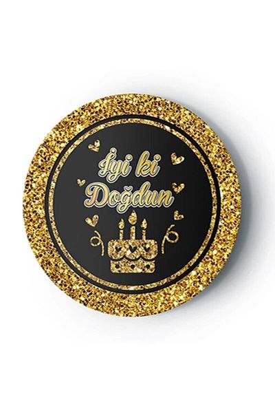 Mini Parti Mini Party Store 8-Piece Cardboard Plate Gold Happy Birthday
