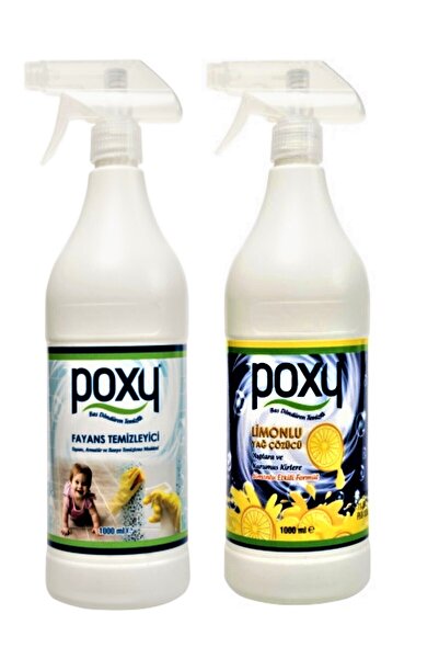 Poxy Fayans Derz Temizleyici 1 Lt & Limonlu Yağ Çözücü 1 Lt