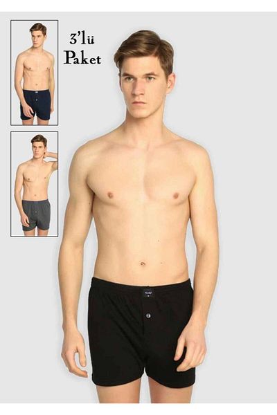 Tutku Χτενισμένο Cotton Straight Boxer 117 3 Συσκευασία