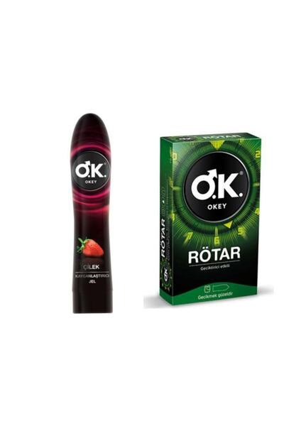 Okey Çilek Kayganlaştırıcı Jel 100 ml Rötar 10'lu Prezervatif