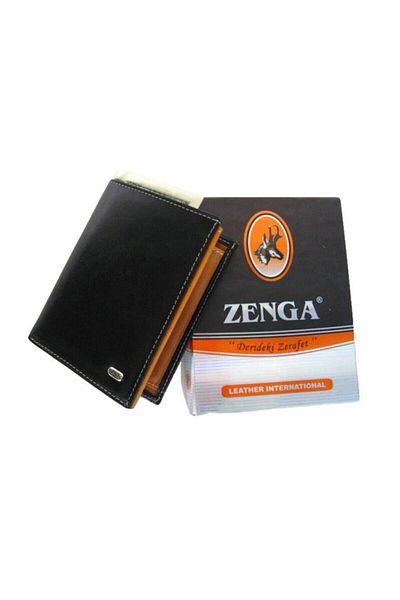 Zenga Men's Wallet 153-04 Black Tan