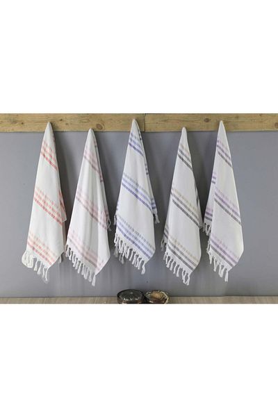 Menderes Home Πετσέτα Byz-Purple ριγέ - Κοτλέ λουράκι και κρόσσια, Cotton Collection