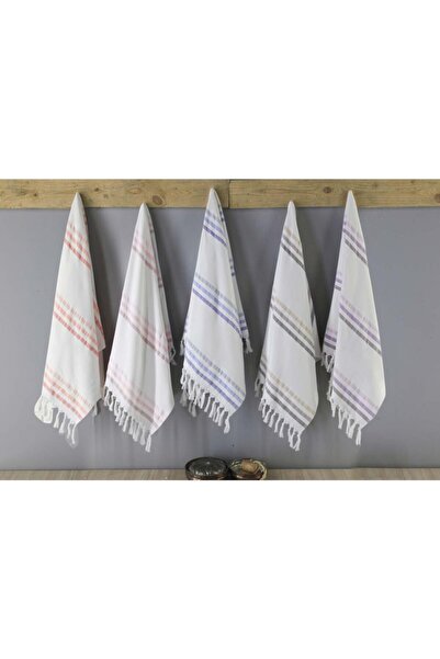 Menderes Home Πετσέτα λουράκι με ρίγες Byz-Blue - Κρόσια, Βαμβακερή Συλλογή