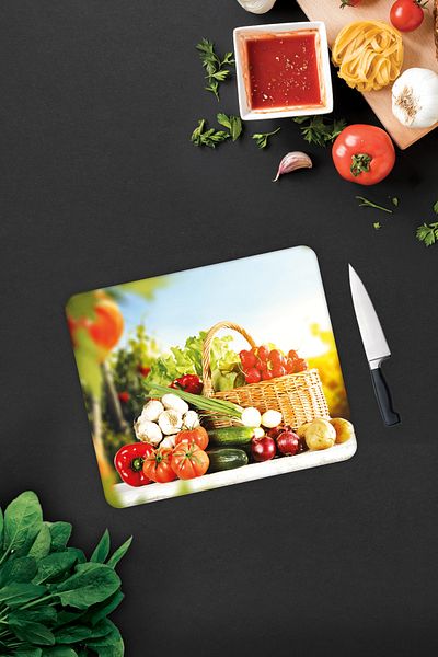 Decorita Vegetable Basket |   Glass Cutting Board - Glass Cutting Board |   29cm X 34cm
