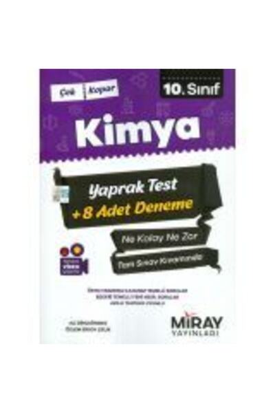 Miray Yayınları 10. Sınıf Kimya Çek Kopar Yaprak Test + 8 Deneme Miray Yayınları