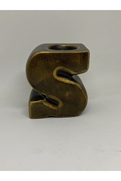 ATÖLYE SAİT Harf Mumluk Seramik S Harfi 10 Cm