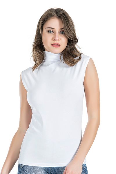 Derya Kurşun Women's Turtleneck Zero Sleeve Singlet Body 223