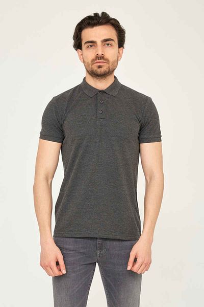 Cazador Ανδρικό μπλουζάκι Anthracite Melange Polo Neck 4613