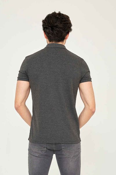 Cazador Ανδρικό μπλουζάκι Anthracite Melange Polo Neck 4613