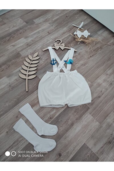 Baby Boy White Dungaree