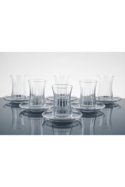 sudeka 6 Kişilik 12 Çubuk Parça El Dekor Kesme Çay Seti