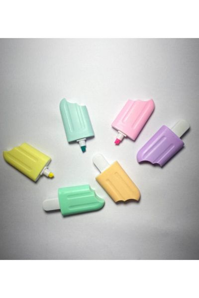 Misyon Ice Cream Shaped Highlighter Set of 6 (Vibrant Colors)