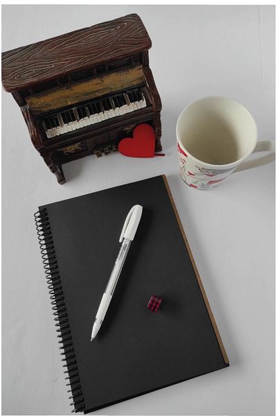 Tasarım Siyah Defter White Elephant Patterned Wooden Cover Notebook with Black Leaves Memory Notebook Gift Notebook Mother Baby Notebook