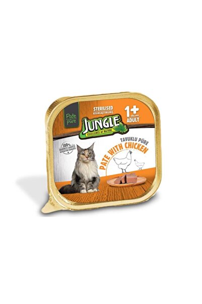 Jungle Tavuklu Ezme - Pate Kısırlaştırılmış Kedi Maması 100 gr 32'li  (jnga-002)