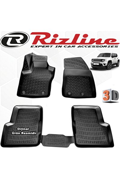 Rizline Jeep Renegade 3d Paspas Havuzlu Siyah 2015 - 2020 Arası 4 Parça Set