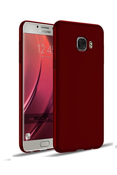 Molly Galaxy C7 Uyumlu Bordo Mat Silikon Kılıf