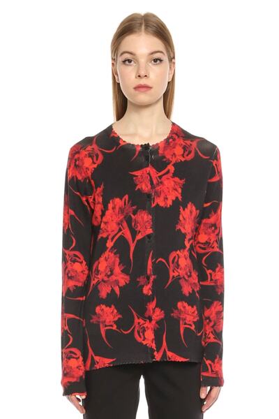 Roberto Cavalli Kadın Kırmızı Uzun Kollu Hırka