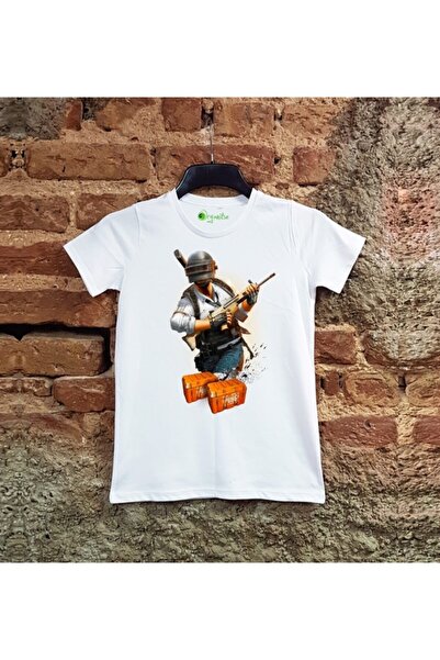 SCUBAPROMO Unisex Kids White Pubg Mobile 1 T-Shirt