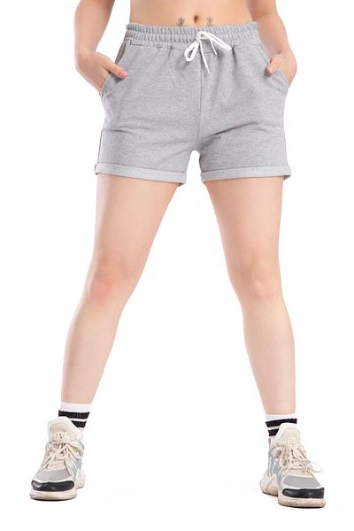 TAMPAP Pantaloni scurti negri din bumbac pieptănat în talie Pantaloni scurți pentru femei Pantaloni scurți pentru femei Pantaloni scurți de baie Pantaloni scurți din bumbac pieptănat