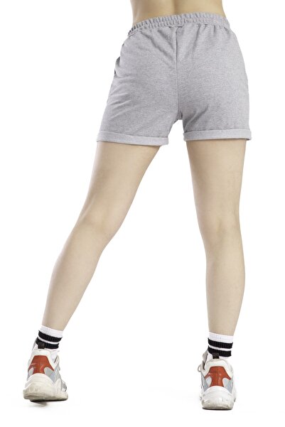 TAMPAP Kadın Siyah Kısa Penye Beli Ipli Şort Kadın Şort Bayan Şort Deniz Şortu Penye Şort