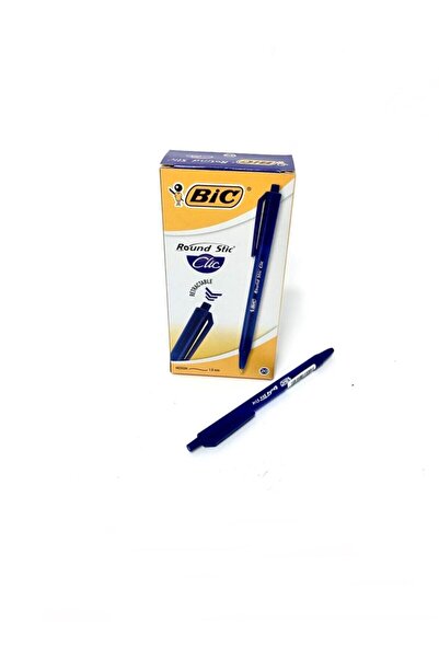 Bic Στρογγυλό Κολλώδες Στυλό Διαρκείας με Μηχανισμό Πίεσης, Μπλε, Κουτί με 20...