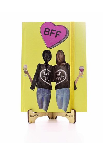Deco Elit دفتر ملاحظات بغطاء صلب منقط من Best Friend، مطاطي