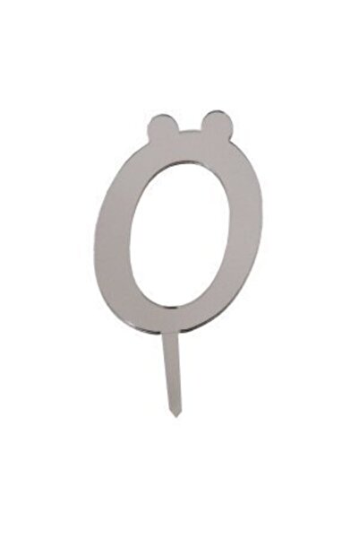 parti sürprizi زجاج شبكي عاكس باللون الفضي حرف Ö مقاس 7 سم