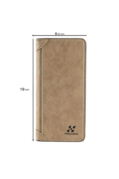 HENGSHENG Men's Nubuck Leather Card Holder Wallet