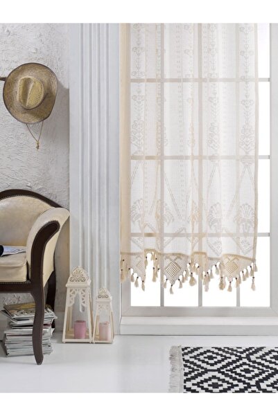 Buldan Concept Macrame Patterned Tulle Curtain