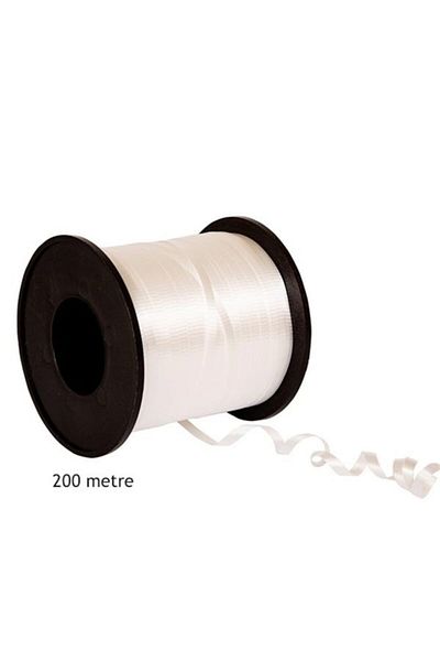rabant 8 mm White Flat Raffia Strip - 200 m