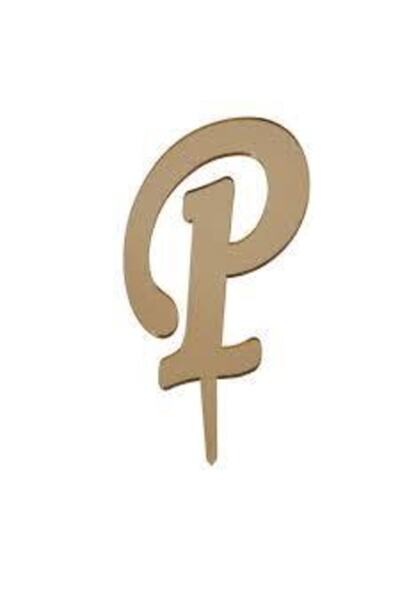 parti sürprizi حرف P زجاج شبكي ذهبي عاكس 7 سم
