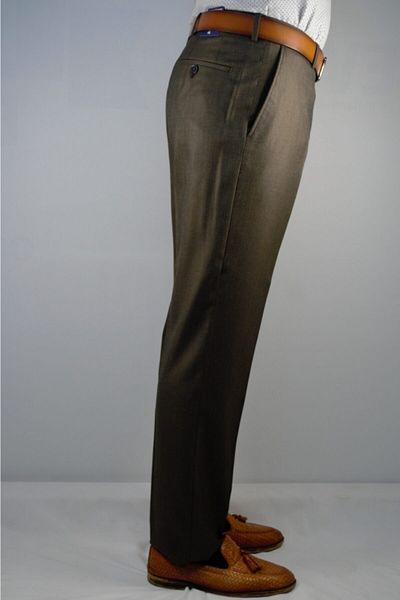 Bomonti Men's Brown Classic Oversize Flexible Fabric Trousers